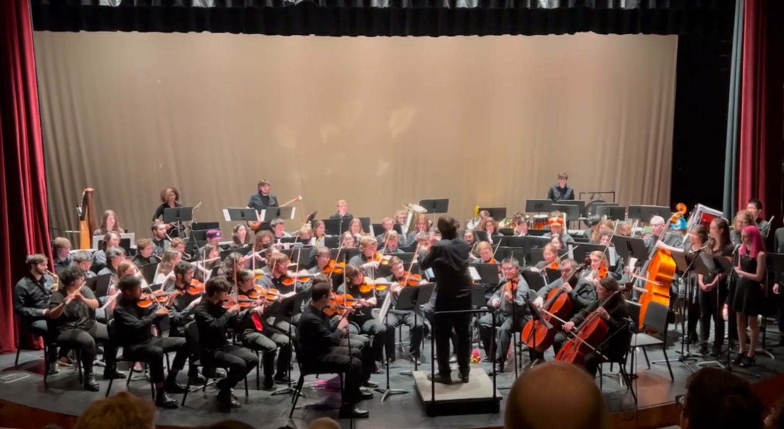 RIT GSO's Spring 2023 concert orchestra, playing.