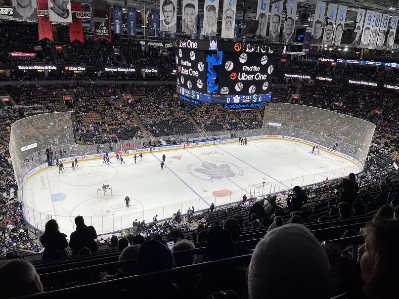 Our view of the ice at Scotiabank Arena